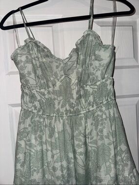 Trixxi Sage Green Floral Midi Dress